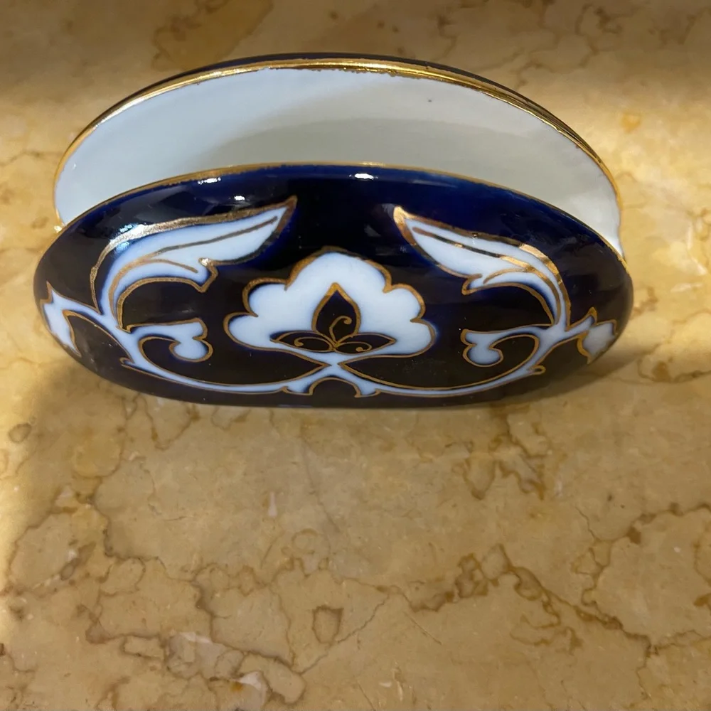 Ceramic Napkin holder handmade painting new